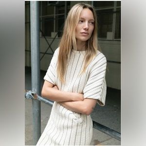 ZARA Oversized striped quilted dress